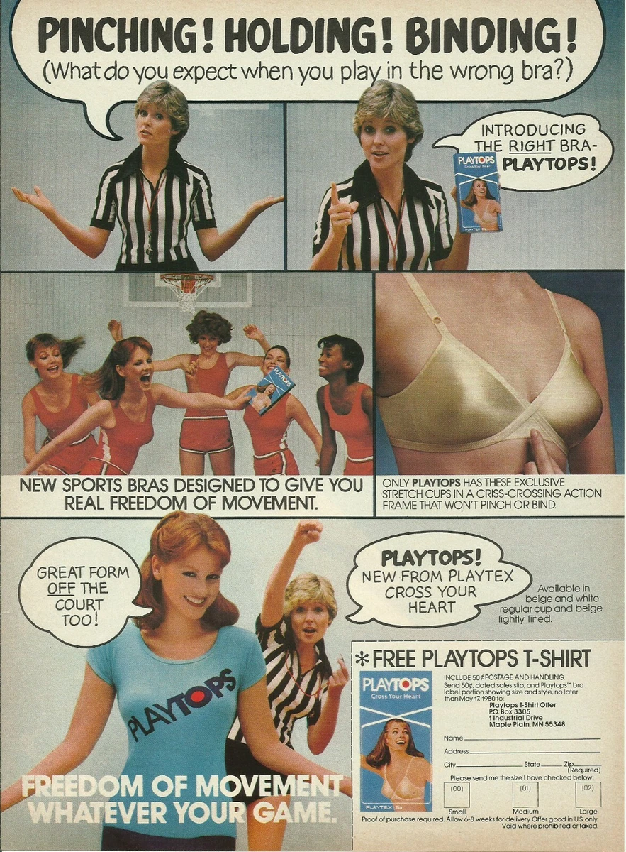 1980 Playtops Bra vintage print ad 80's Women's Fashion advertisement