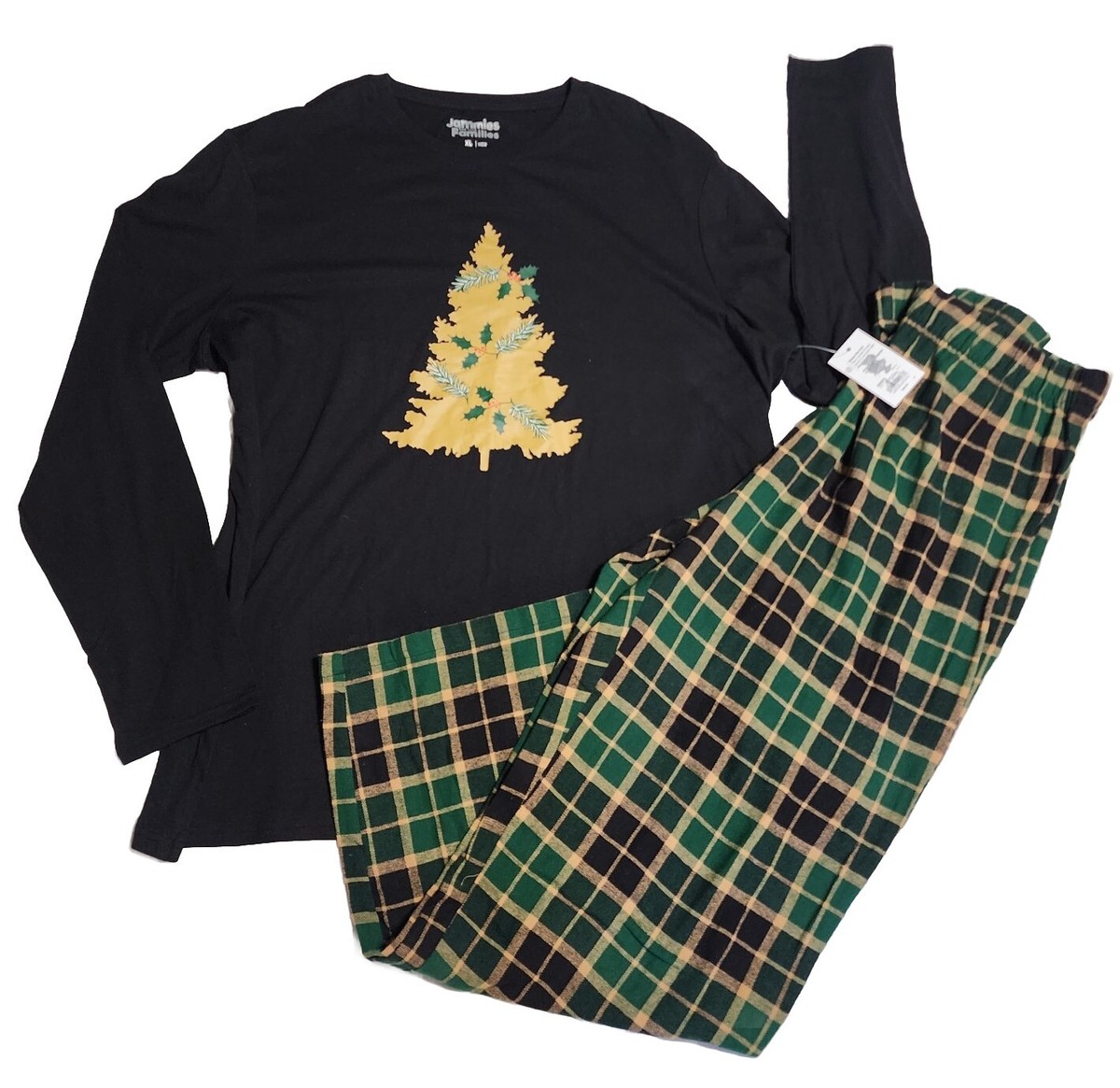 Jammies For Your Families Men's XL Christmas Pajama Set Green