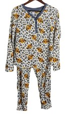 Disney Simba Lion King Velour Pajama Set Sz L 12-14 Henley Shirt Pants Cozy Soft