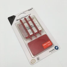 Official Nintendo DS Red Clean & Protect Kit Screen Protector Stylus Set NEW