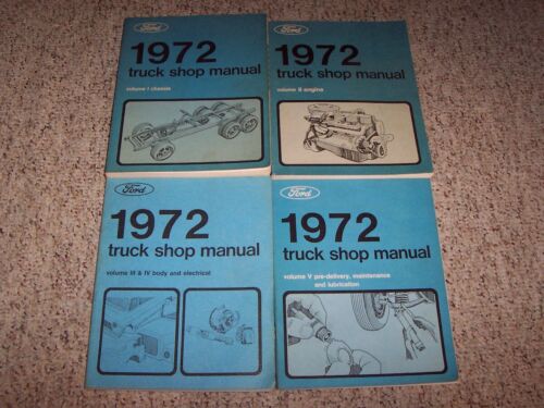 1972 Ford F100 F250 F350 Pickup Truck Shop Service Repair Manual Set