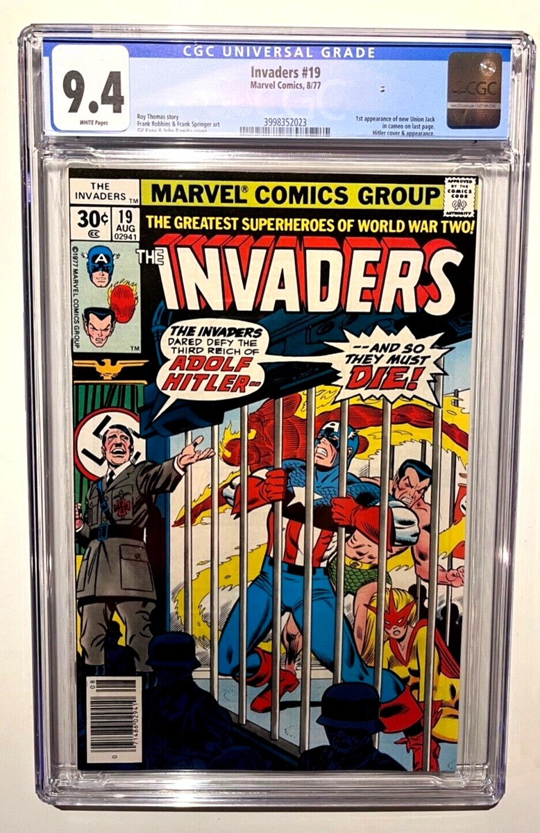 Invaders #19 CGC 9.4 Marvel 8/77; First Appearance New Union Jack; Hitler  Cover