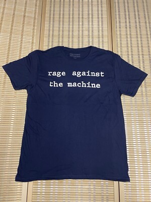 Large Rage Against The Machine T Shirt Navy Blue Molotov NWOT Typewriter RATM