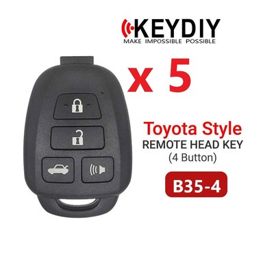5X KEYDIY Universal Remote Head Key Toyota Style 4 Buttons B35-4