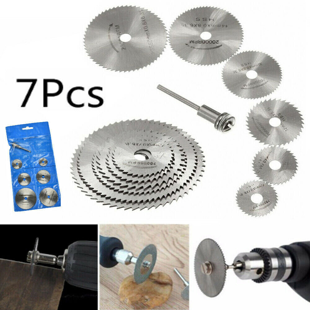 7X HSS Circular Saw Disc Wheel Set for Power Drills Rotary Tool Cutting Blade UK