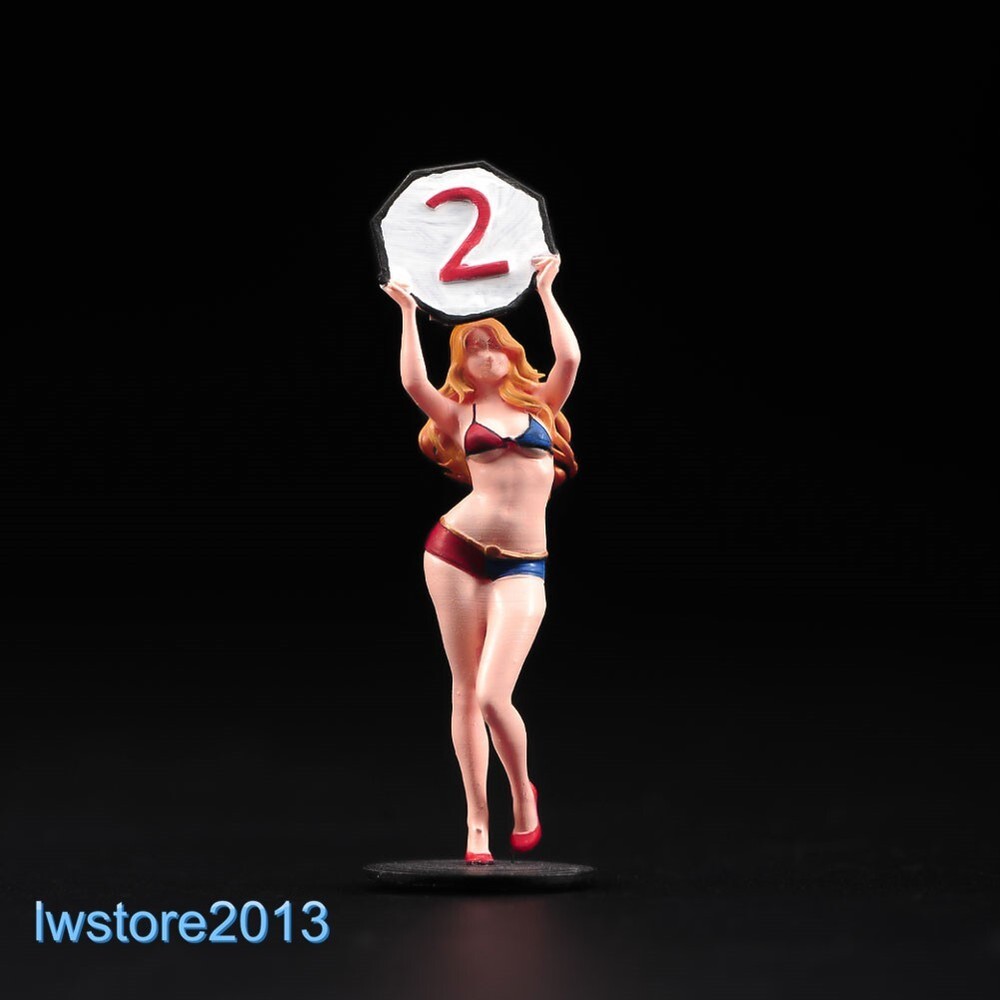 1/87 Bikini Racing Girl Miniatures Scene Props Figures Model For Cars Vehicles