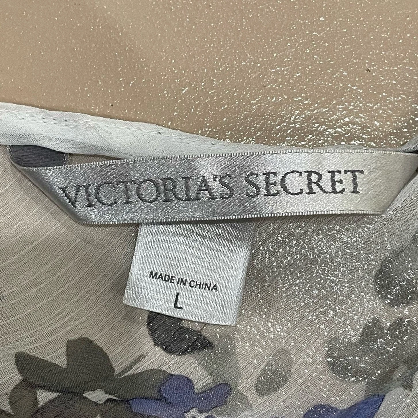 UNDERCOVER Abito top Victoria's Secret blu trasparente floreale Cami boho festa costiera L