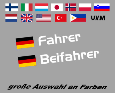 2x NAME & FLAGGE Autoaufkleber Motorsport Rally DTM Racing alle Flaggen möglich