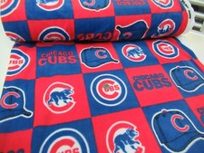 MLB Chicago CUBS fleece fabric PRO GRID design BTY 6526 Cozy Fleece 