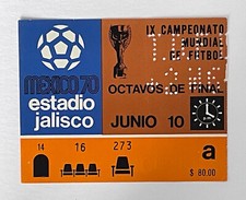 Mexico 1970 World Cup Ticket Stub June 10th Brazil v Romania Estadio Jalisco