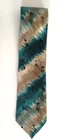 Oscar de la Renta Couture 100% Silk Teal / Flower / Browns WPL 4075 Men's Tie