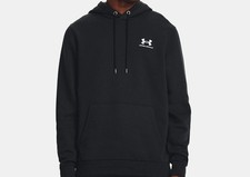 UA Mens Under Armour Lightweight French Terry Fleece Sweatshirt Hoodie Black