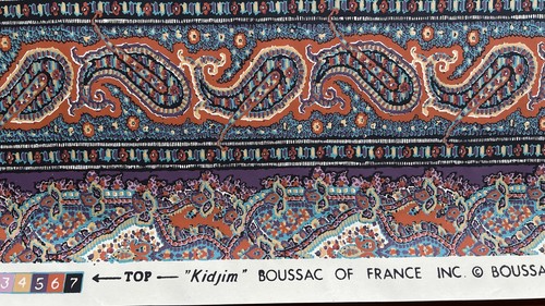 Unique Vintage Boussac of France Paisley Wallpaper Border, 34 feet