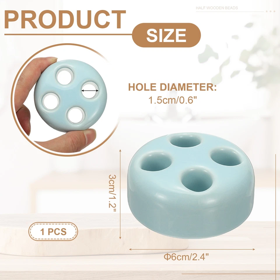 Soportes porta cepillo de dientes mini cerámica, azul Foto 2 de 4