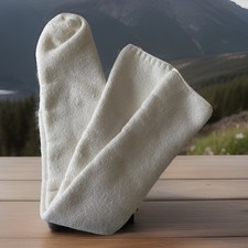 Vintage Socks 21" Tube 80's THICK Acrylic Blend White 10-13 90's USA