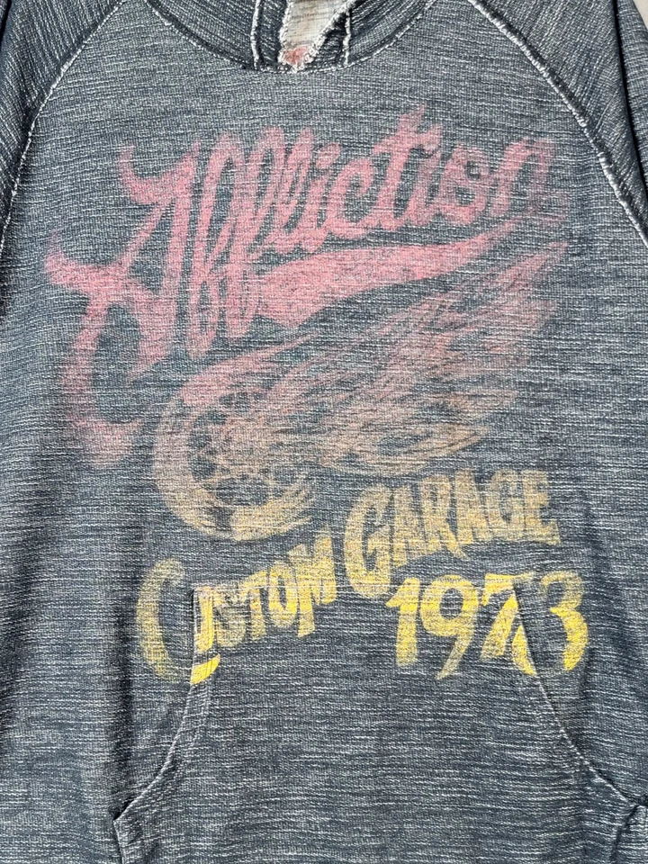 Rare Y2K Affliction Reversible Thermal Hoodie XL Skull and Wrenchs Pullover Pckt - Image 4 of 4