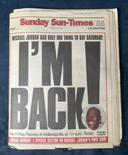 1995 Chicago Sun-Times MICHAEL JORDAN returns...