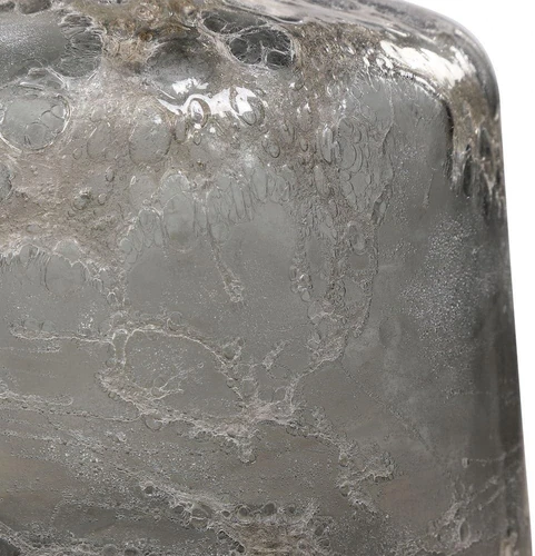 Set of 2 Charcoal Art Glass Bottles - 17.5 Inch, Stylish Home Decor - Picture 4 of 5