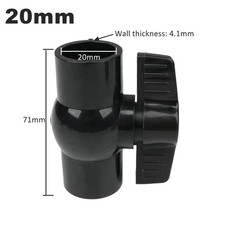 20/25/32/40/50Mm Thick Black PVC Ball Valve for Garden Irrigation Water Pipe Val