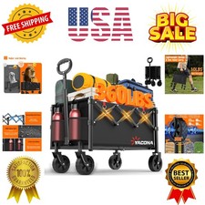 Wagons Carts Foldable, Lightweight Portable Utility Shopping Cart with Wheels...