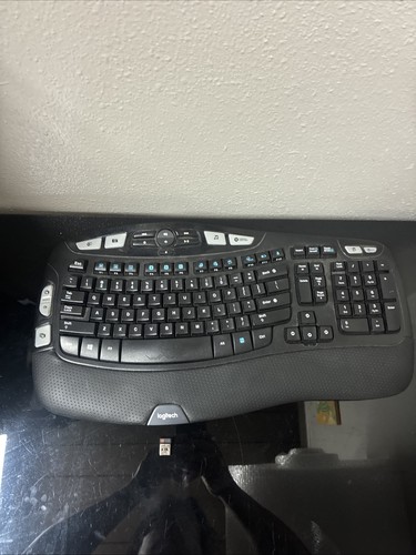Logitech K350 Comfort Wave Ergonomische Kabellose Tastatur mit Dongle USB