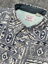 Vintage 90's Bugle Boy Button Shirt Men Large Multi Ramie/cotton Tribal Aztec
