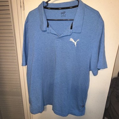 Puma Men s XXL Heather Blue Golf Polo Shirt   Embroidered Logo   Tiny Flaw