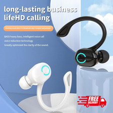 Bluetooth 5.2 Ear Hook Headset, Noise Cancelling Mic, HIFI Bass, Business