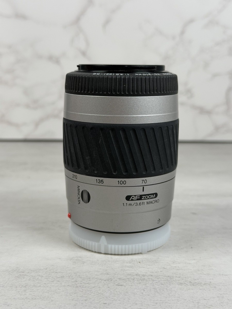 Minolta 1993 Macro Zoom AF 70-210 F: 4.5-5.6 Silver Body | eBay