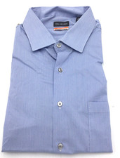 Van Heusen Regular Fit Long Sleeve Stain Shield Shirt, Blue, 17-17.5 XL 32/33
