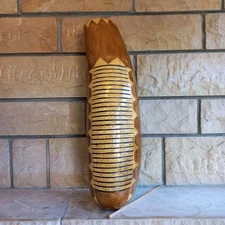 Large Gourd Güiro - 19 Inch, Hand-Carved Percussion Instrument with Bamboo Stick