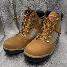 Timberland 6" Field Boot Kids Size4.5 Wheat Tan Brown Nubuck TB044993-231 NEW