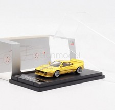 HM 1:64 Scale Yellow Stripe 288 GTO Widebody Sports Diecast Display Model IN BOX