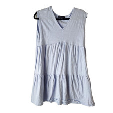 Sanctuary Social Standard Pastel Blue Shift Dress Tiered Ruffle Skirt Women's M