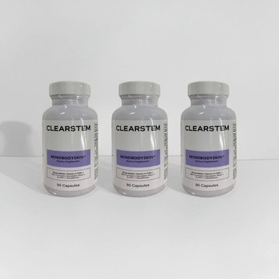 3 Pack-CLEARSTEM MINDBODYSKIN Acne Skin Hair Health Supplement 270 Capsules