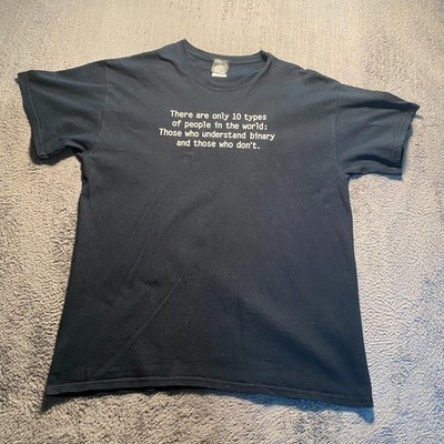 Think Geek Binary T-Shirt Herren Large Schwarz Kurzarm