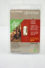 Lutron Toggler Switch Dimmer 600 Watts TG-600PH-WH Single Pole White P/N 401-393