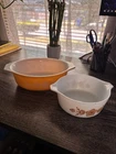 VTG Pyrex Butterfly Gold 1-1/2 Qt Oval Casserole Baking Dish 043 NO LID USA