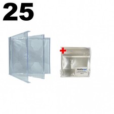 25 STANDARD Clear Double CD Jewel Case 100 OPP Bags