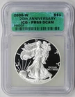 2006-W American Silver Eagle 20th Anniversary $1 Proof PR 69 DCAM ICG