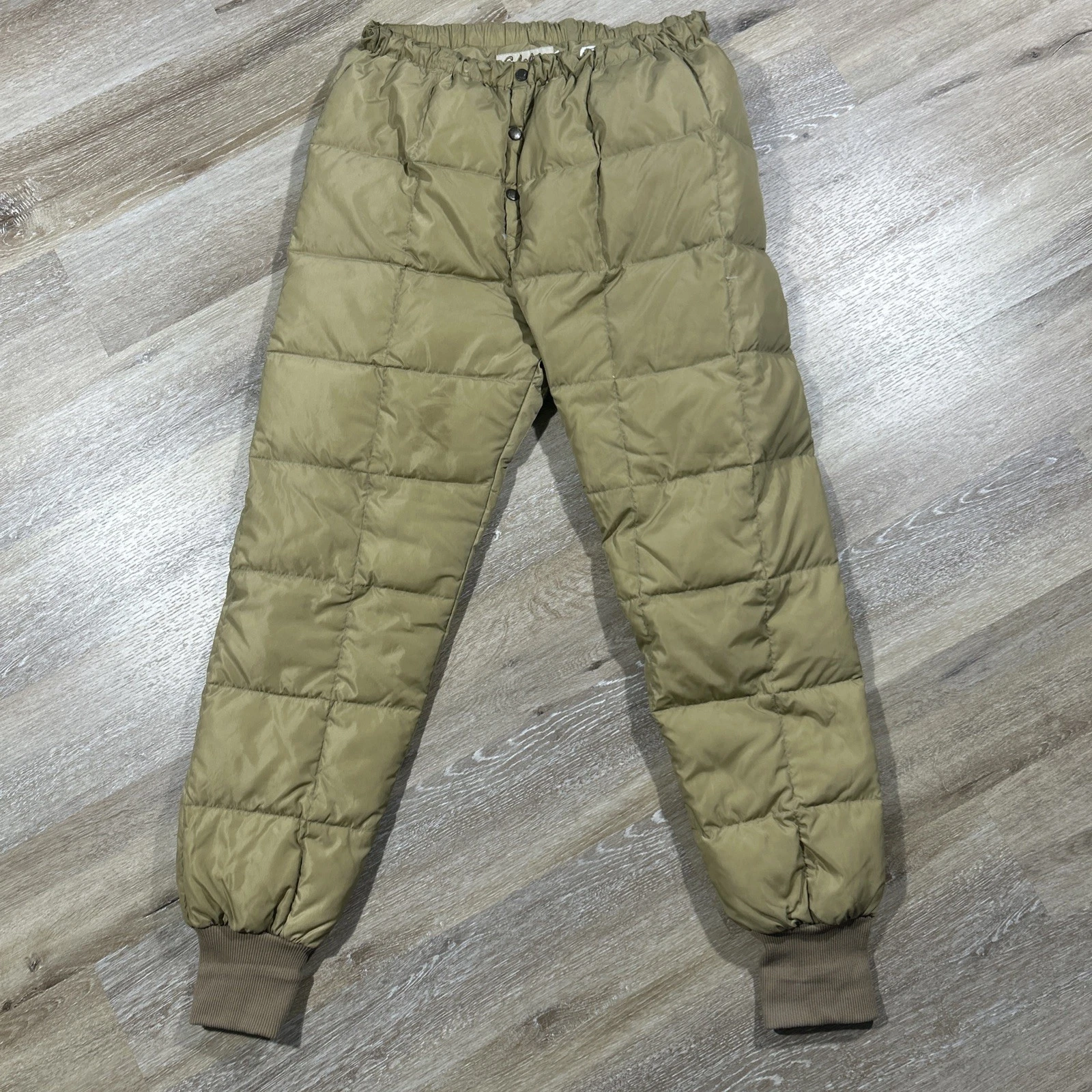 VTG CABELA'S Goose Down Pants Quilt Puffer Cuff BaseLayer Hunting Men’s L