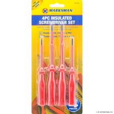 4PC INSULATED SCREWDRIVER SET ELECTRICAL ELECTRICIAN PHILLIPS SLOTTED FLAT HEAD