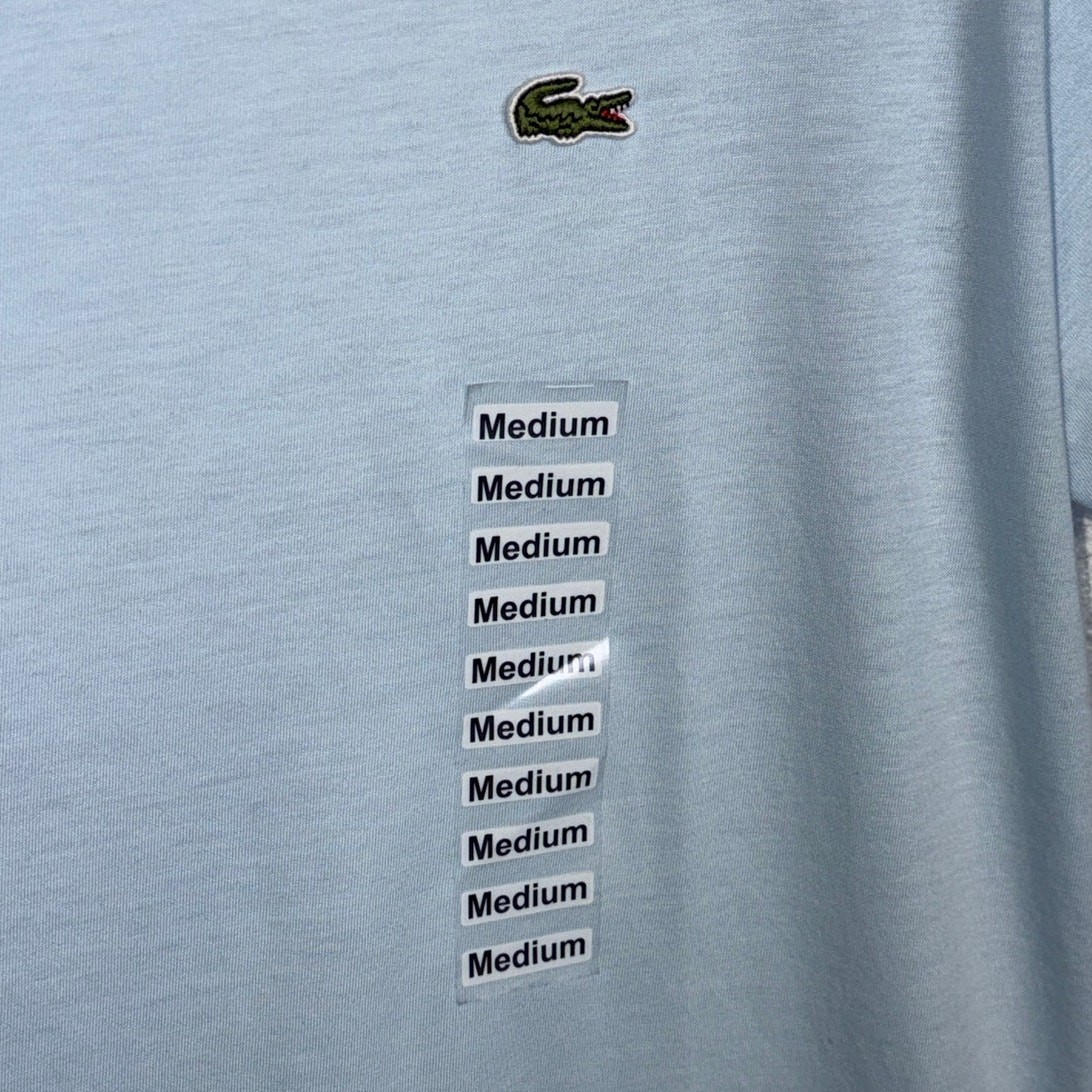 Lacoste Men's Crew Neck Pima Cotton T-Shirt - Light Indigo Blue Medium  thumbnail 5