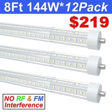 12 Pack T8 8FT FA8 Single Pin LEDTube Light Bulbs 144W 8 Foot LED Shop Lights