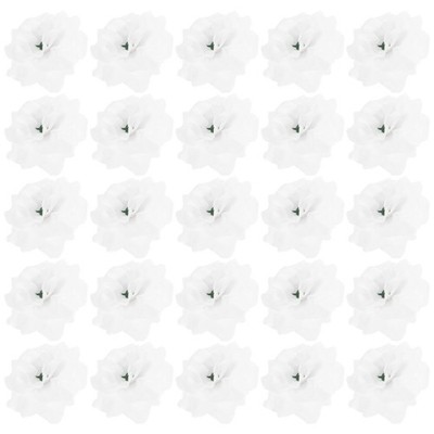 50 Pcs Blüten Weiß Blumen Deko Künstliche Rosenköpfe Dekorationsblumen