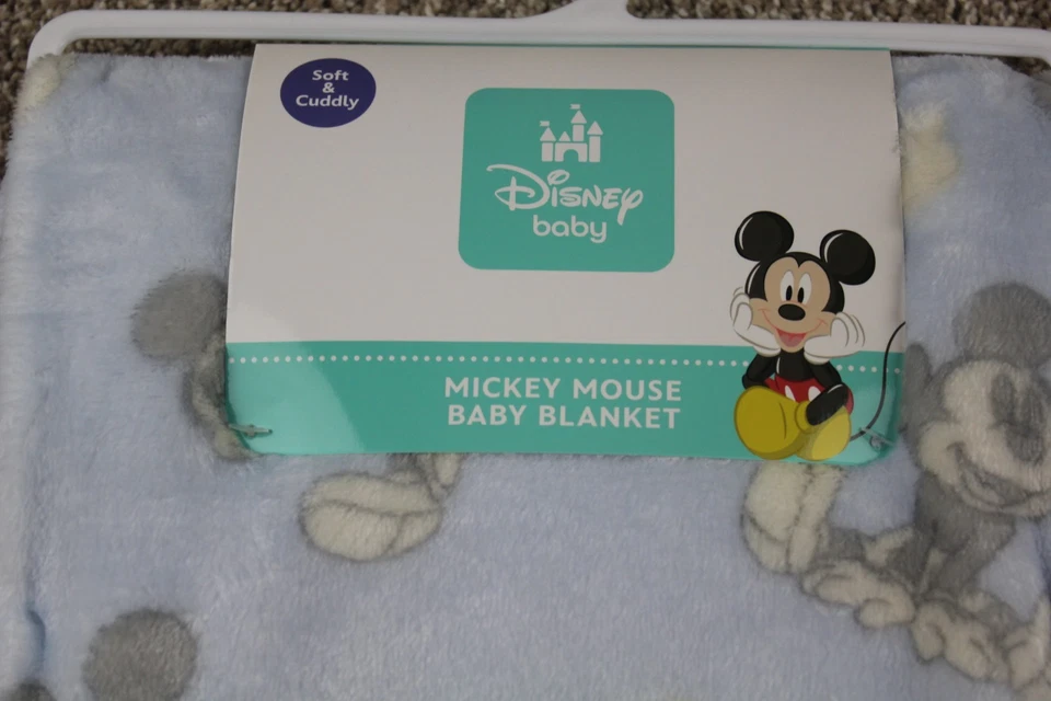 Disney Baby Mickey Mouse Fleece Blanket Blue Flag Infant Boys Soft NWT - Image 2 of 4