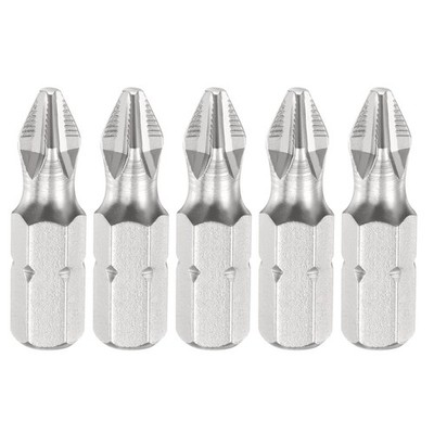 5pcs PH2 Phillips Screwdrivers Bit 1/4'' Hex Shank 1'' Long Magnetic Black