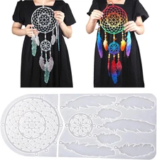 Large Dream Catcher Resin Mold, Dreamcatcher Silicone Mold for Epoxy Resin, Wall
