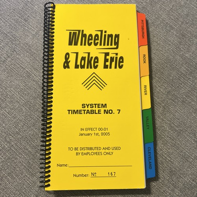 #ad Wheeling amp; Lake Erie Railroad Employee Timetable #7 Railroad Ephemera 2005 $19.99