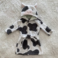 Infant Soft Spotted Cow Hooded Fleece Robe, 0-9 Months by Modern Baby